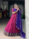 Ynf5008 Aura Silk Zari Weaving Work Gown With Dupatta Wholesale Price In Surat